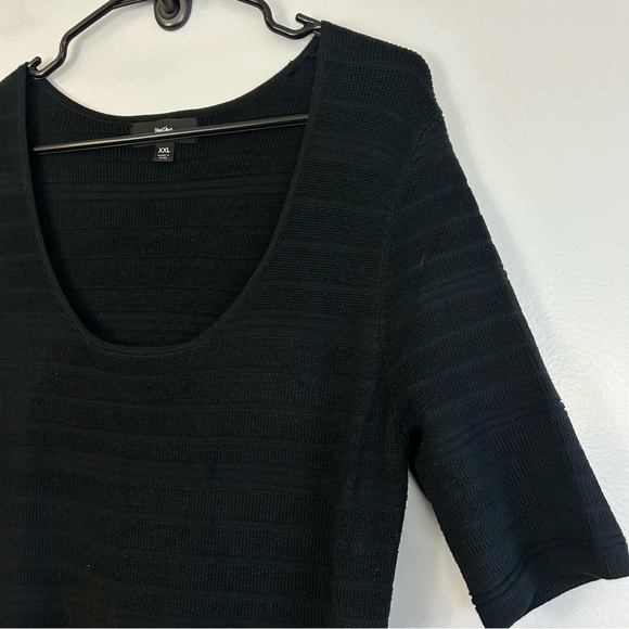 MWT Mossimo Black Knit Stretch Short Sleeve Fit & Flare Dress Size XXL - Picture 4 of 8